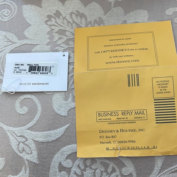 Dooney & Bourke Small White Tote ~ Paperwork Included - Picture 5 of 9